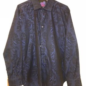 Robert Graham Royal Blue & Black Dress Shirt